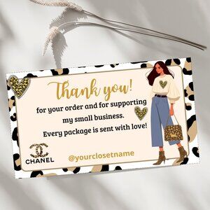 60 Thank you cards ch ANIMAL PRINT